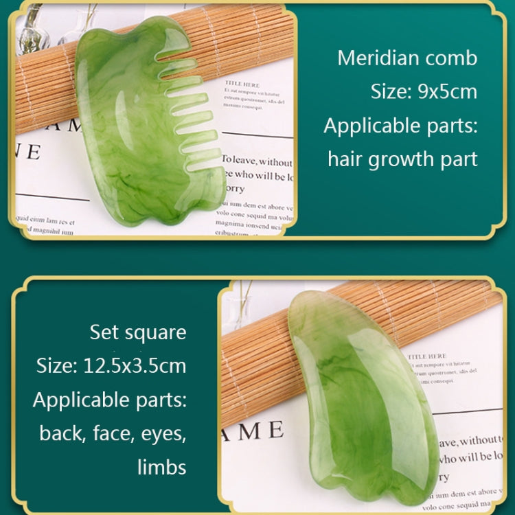 Resin Scraping Sheet Massage Facial Tendon Stick Beauty Salon Shave Board Acupuncture Pen, Color Classification: Amber Meridiary Comb - free shipping - PMC TechLife - Order now!
