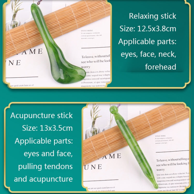 Resin Scraping Sheet Massage Facial Tendon Stick Beauty Salon Shave Board Acupuncture Pen, Color Classification: Emerald Green Spot Stick - free shipping - PMC TechLife - Order now!