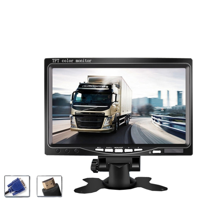 YB-700A-1 7 Inch 12/24V HD Car Monitor Display HDMI VGA AV Interface Home Computer Video Player Resolution: 1024 x 600 - Rearview Monitors by PMC TechLife | Online Shopping South Africa | PMC TechLife | Buy Now Pay Later Mobicred