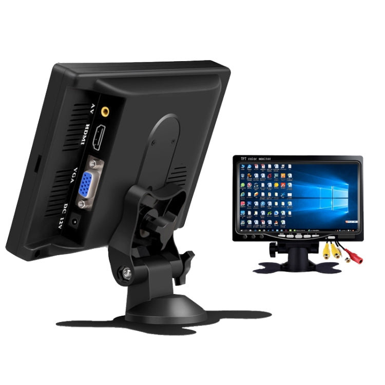 YB-700A-1 7 Inch 12/24V HD Car Monitor Display HDMI VGA AV Interface Home Computer Video Player Resolution: 1024 x 600 - Rearview Monitors by PMC TechLife | Online Shopping South Africa | PMC TechLife | Buy Now Pay Later Mobicred