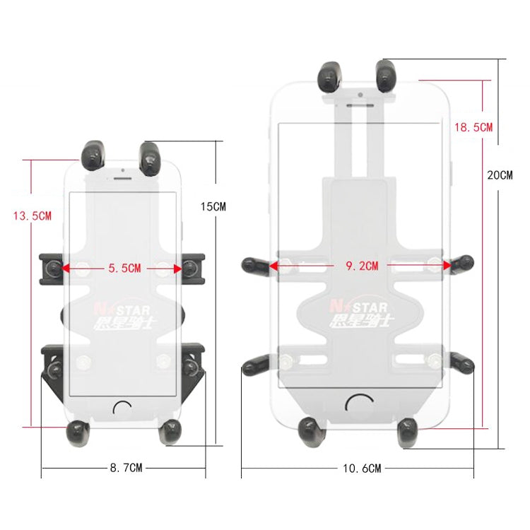 N-STAR NJN002 Motorcycle Metal Aluminum Alloy Universal Anti-Theft Mobile Phone Bracket(T-shaped Ball Head Installation) - free shipping - PMC TechLife - Order now!