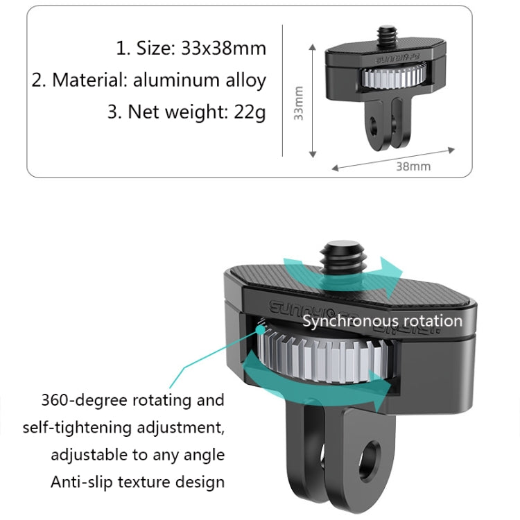 Sunnylife 1/4 inch Metal Adjustable Adapter For DJI Pocket 2 / FIMI PALM 2 / Insta360 One X-2(Dark Grey) - free shipping - PMC TechLife - Order now!