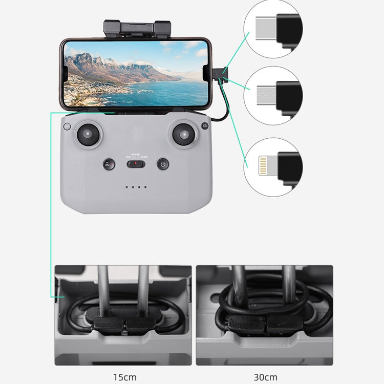 Sunnylife TY-X9304 Suitable For DJI Mavic Air 2S / DJI FPV Flight Glasses V2 / Mavic Mini2 / Osmo Pocket 2 Mobile Phone Tablet Cable 30cm Type-C to Micro USB Cable - Other Accessories by PMC TechLife | Online Shopping South Africa | PMC TechLife | Buy Now Pay Later Mobicred