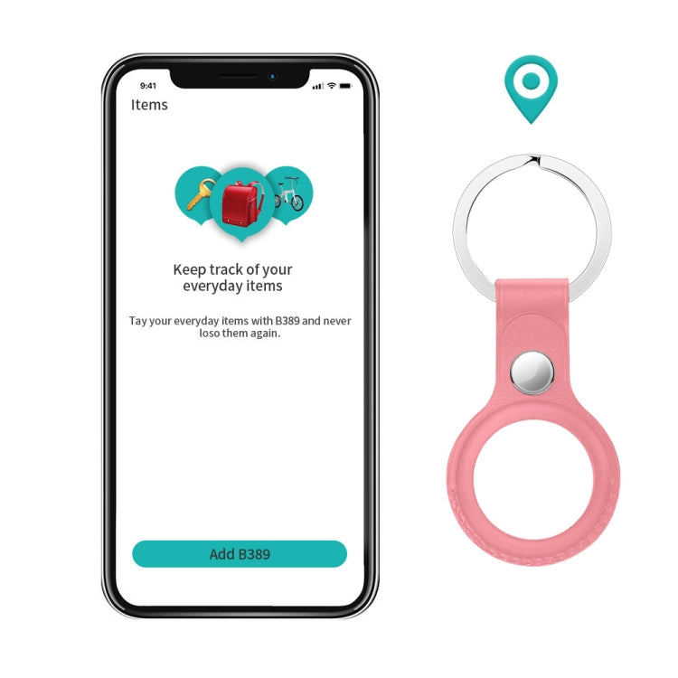 Anti-scratch Top-layer Cowhide Leather Protective Cover with Hanging Buckle for AirTag(Big Red) - Other by PMc TechLife | Online Shopping South Africa | PMc TechLife | Buy Now Pay Later Mobicred