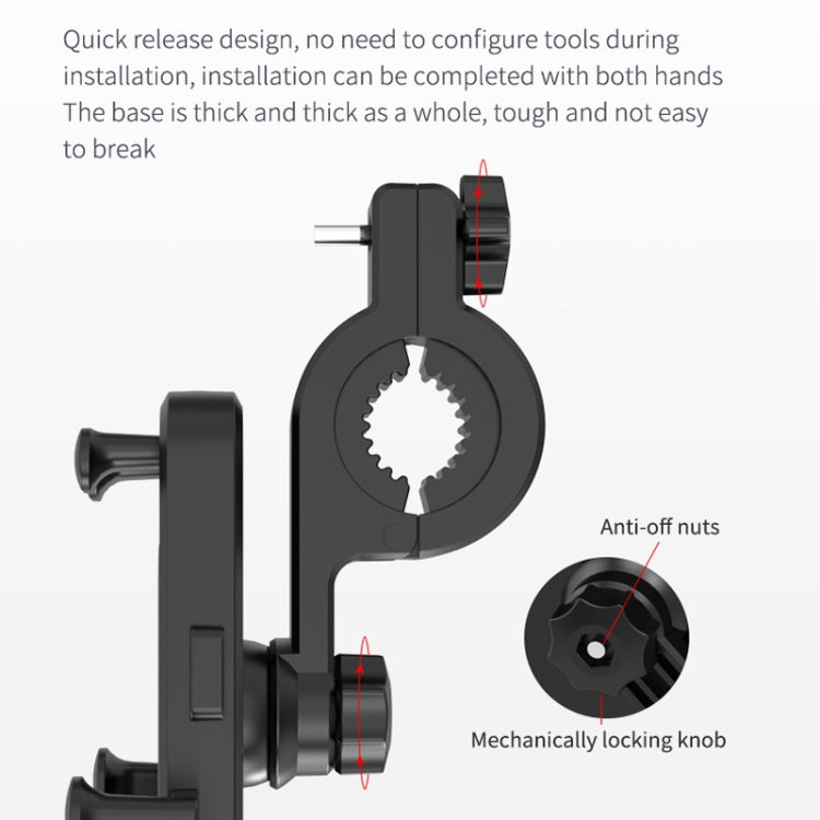 2 PCS Motorcycle Electrical Pedal Car Self-Lock Bracket Riding One-Button Shrink Mobile Phone Holder(Black M1) - Holder by PMC TechLife | Online Shopping South Africa | PMC TechLife | Buy Now Pay Later Mobicred