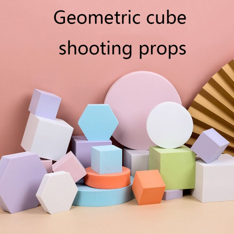 8 PCS Geometric Cube Photo Props Decorative Ornaments Photography Platform, Colour: 9 x 2cm Small White Hexagon - free shipping - PMC TechLife - Order now!