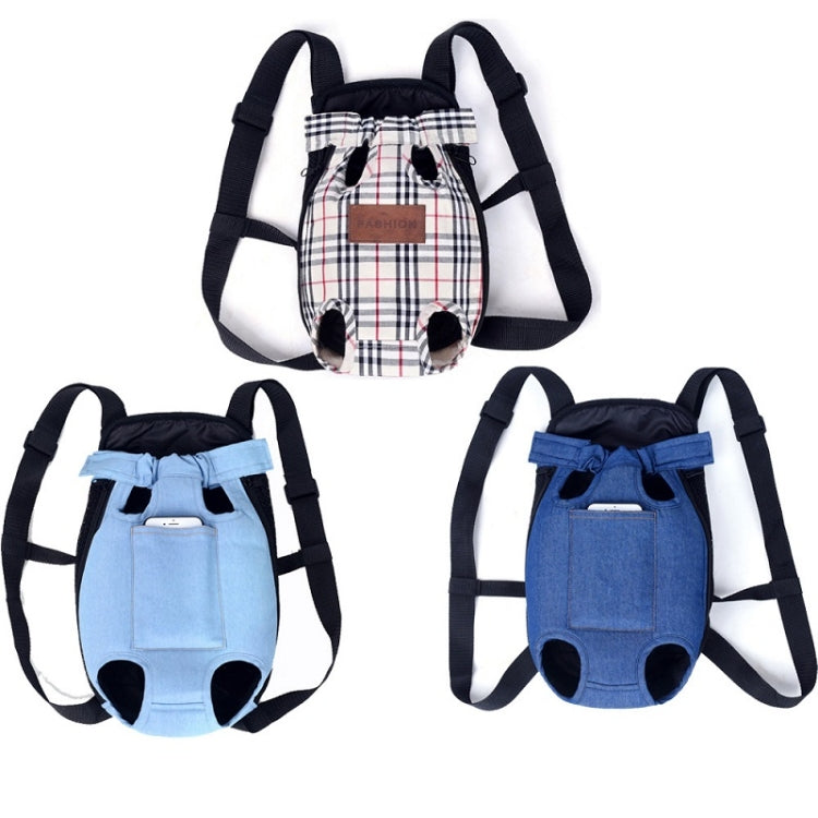 Dog Going Out Foldable On Chest Backpack Pet Carrier Bag, Colour: Blue Denim (Four Seasons)(M) - Pet Bags by PMC TechLife | Online Shopping South Africa | PMC TechLife