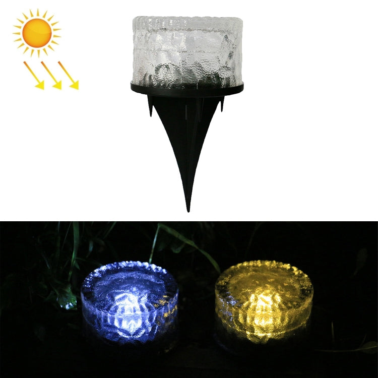 Outdoor Solar Buried Lamp Round Glass Floor Street Light Garden Ice Brick Waterproof Lamp(Warm Light) - Buried Lights by PMc TechLife | Online Shopping South Africa | PMc TechLife | Buy Now Pay Later Mobicred