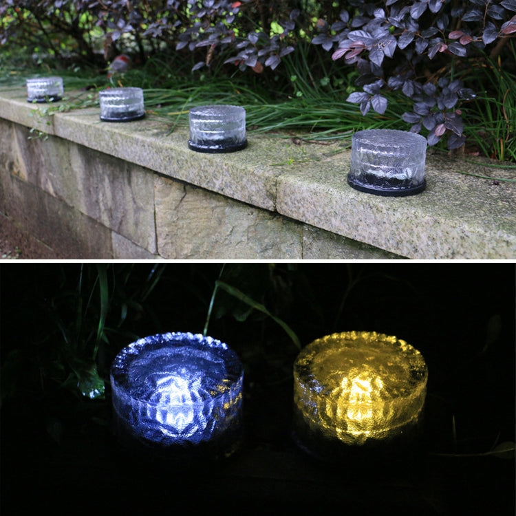 Outdoor Solar Buried Lamp Round Glass Floor Street Light Garden Ice Brick Waterproof Lamp(White Light) - Buried Lights by PMc TechLife | Online Shopping South Africa | PMc TechLife | Buy Now Pay Later Mobicred