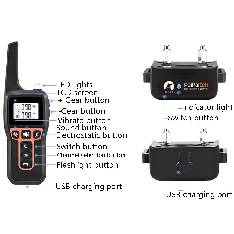 PaiPaitek PD529 Remote Control Dog Training Device Voice Control Anti-Barking Device Dog Training Device(Red) - Training Aids by PaiPaitek | Online Shopping South Africa | PMC TechLife | Buy Now Pay Later Mobicred