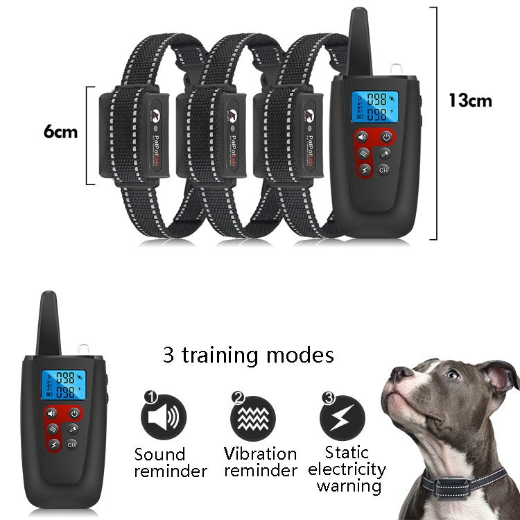 PaiPaitek PD526-3 Anti-Barking Device Dog Electric Shock Collar Training Dog Remote Control Pet Training Equipment - free shipping - PMC TechLife - Order now!