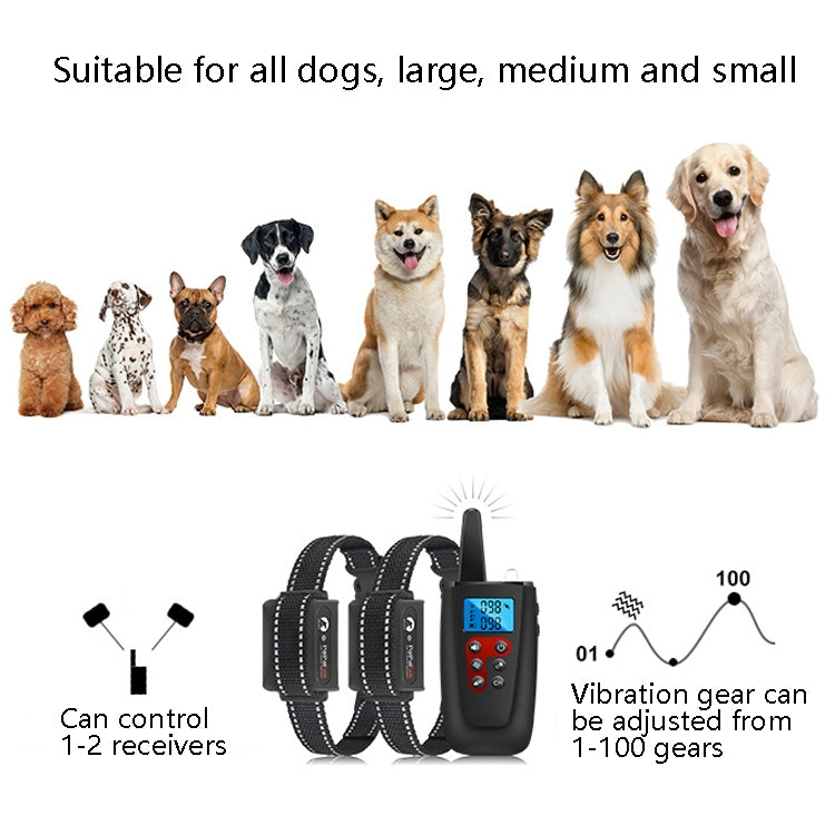 PaiPaitek PD526V-2 1 In 2 100-Speed Sound Vibration Remote Control Training Dog Device Anti-Barking Device Electronic Remote Control Collar - free shipping - PMC TechLife - Order now!