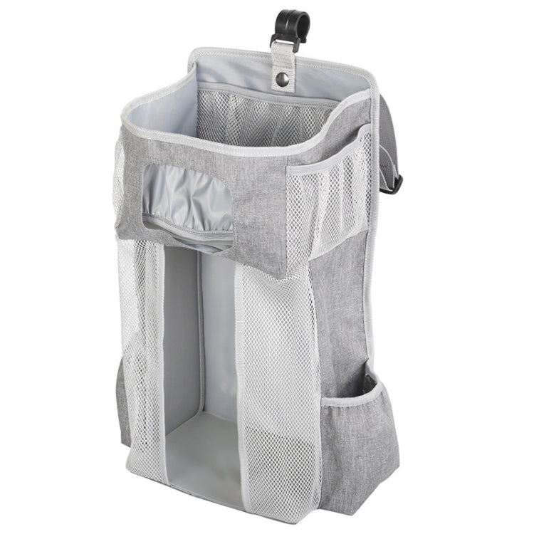 Baby Crib Hanging Bag Multifunctional Detachable Bed Diaper Toy Storage Bag(Gray Snow) - free shipping - PMC TechLife - Order now!