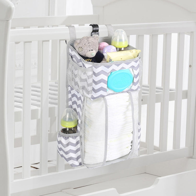 Baby Crib Hanging Bag Multifunctional Detachable Bed Diaper Toy Storage Bag(Gray Snow) - free shipping - PMC TechLife - Order now!
