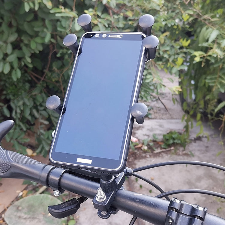 Eagle Claws X-Type Six-Claw Metal Mobile Phone Back Clip Bicycle Motorcycle Mobile Phone Holder(Red) - Holder by PMC TechLife | Online Shopping South Africa | PMC TechLife | Buy Now Pay Later Mobicred