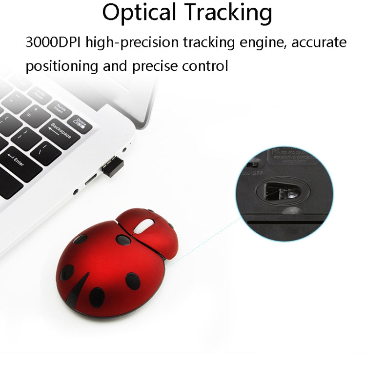 CM0184 3000 DPI 3-keys Mini Ladybug 2.4G Wireless Mouse Personalized Wireless Mouse(Red) - Wireless Mice by PMC TechLife | Online Shopping South Africa | PMC TechLife | Buy Now Pay Later Mobicred