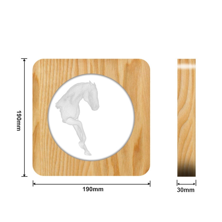 FS-A3762W 3D Horse Wooden Table Lamp Bedroom Night Light(Warm White Light) - Night Lights by PMc TechLife | Online Shopping South Africa | PMc TechLife | Buy Now Pay Later Mobicred