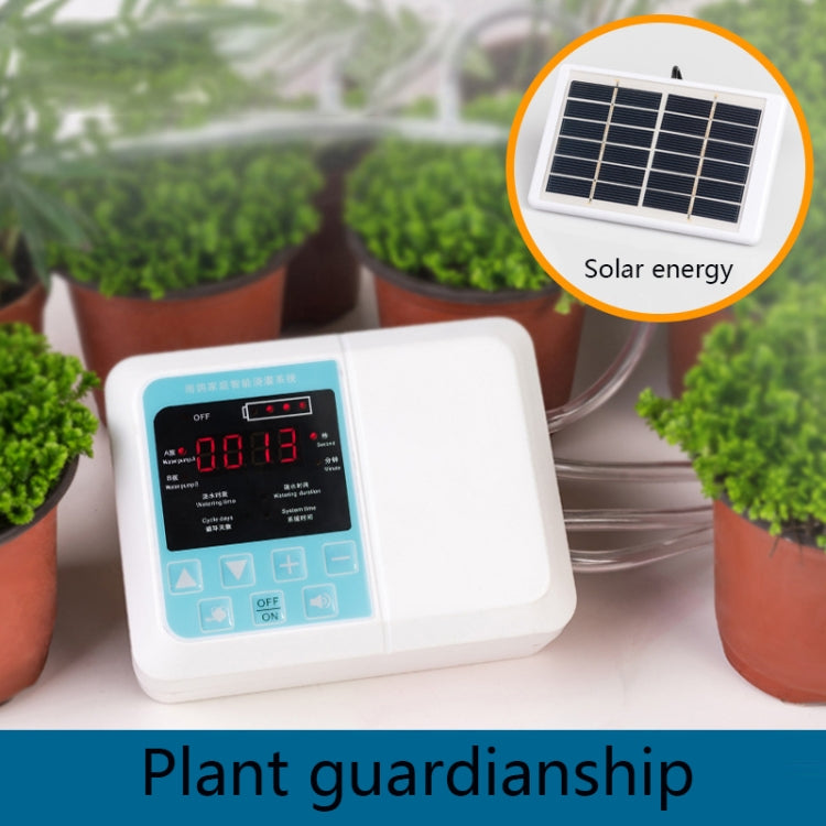 G89456 Solar Intelligent Voice Timing Automatic Flower Watering Device Lazy Plant Dripper, Specification: Double Pump 20 Sets Drop 15M Tube(White) - free shipping - PMc TechLife - Order now!