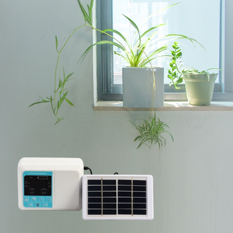 G89456 Solar Intelligent Voice Timing Automatic Flower Watering Device Lazy Plant Dripper, Specification: Double Pump 20 Sets Drop 15M Tube(White) - free shipping - PMc TechLife - Order now!