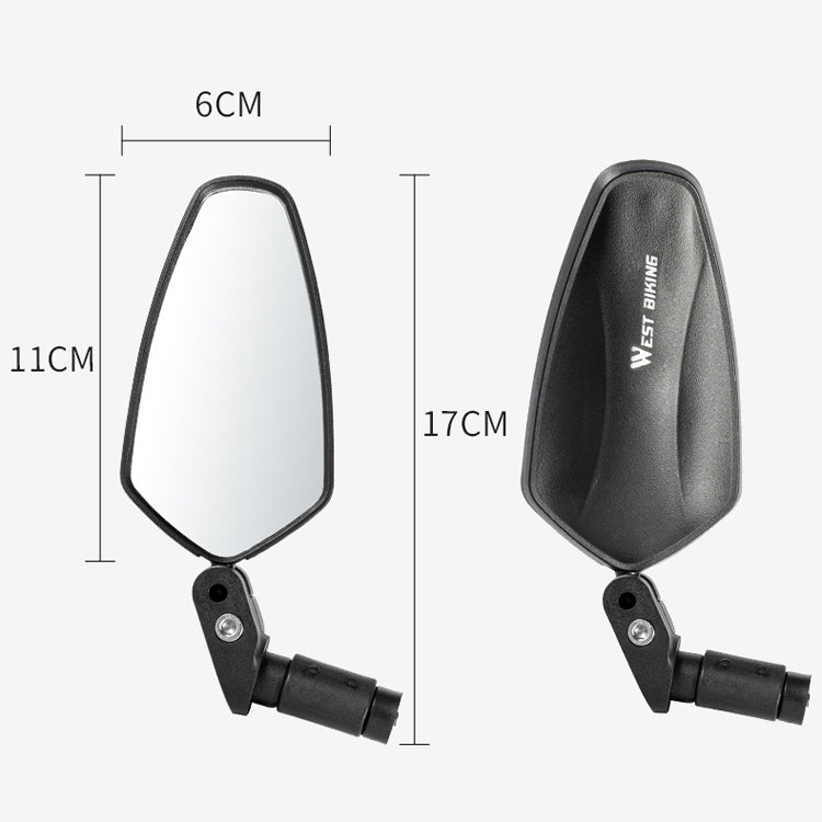 1 Pair WEST BIKING Bicycle Rearview Mirror Adjustable Mirror Mountain Bike Foldable Rearview Mirror(Short) - free shipping - PMC TechLife - Order now!