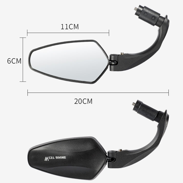 1 Pair WEST BIKING Bicycle Rearview Mirror Adjustable Mirror Mountain Bike Foldable Rearview Mirror(Long) - free shipping - PMC TechLife - Order now!