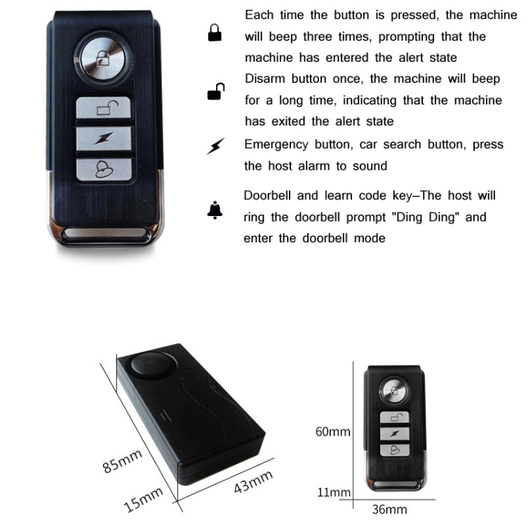 Bicycle Wireless Remote Control Anti-Theft Alarm - Bicycle Locks & Bicycle Pumps by PMC TechLife | Online Shopping South Africa | PMC TechLife