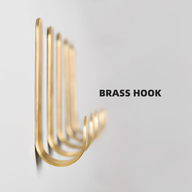Brass Gold Color Brushed Hook Punch-Free Metal Hanging Hook, Specification: Small - Shelf & Hooks by PMC TechLife | Online Shopping South Africa | PMC TechLife