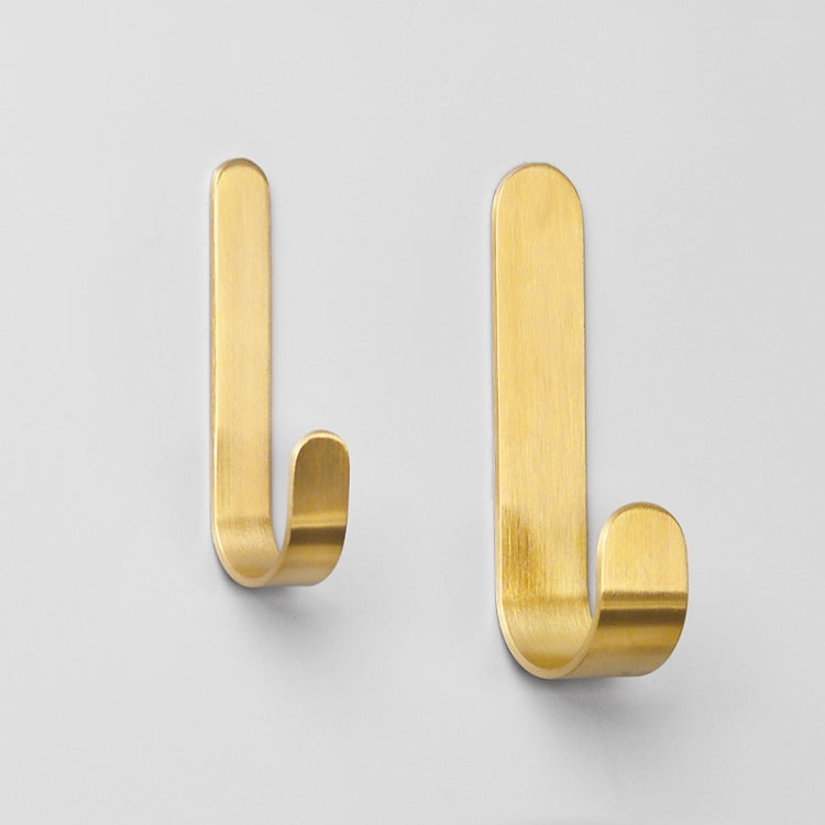 Brass Gold Color Brushed Hook Punch-Free Metal Hanging Hook, Specification: Large - Shelf & Hooks by PMC TechLife | Online Shopping South Africa | PMC TechLife