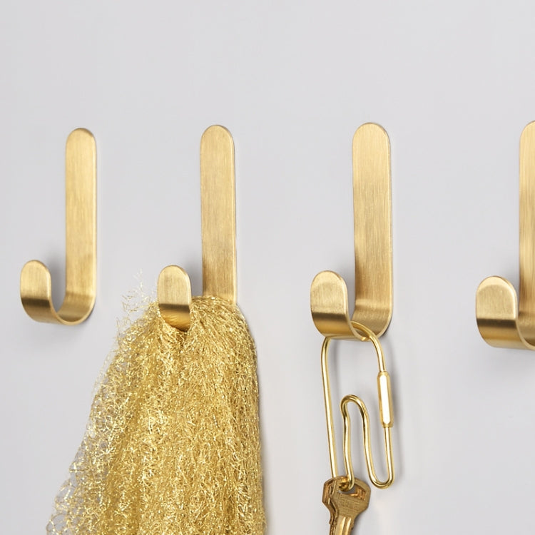 Brass Gold Color Brushed Hook Punch-Free Metal Hanging Hook, Specification: Large - Shelf & Hooks by PMC TechLife | Online Shopping South Africa | PMC TechLife