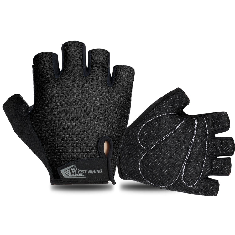 WEST BIKING YP0211218 Cycling Breathable Short Gloves Non-Slip Half Finger Gloves, Size: XL(Black) - free shipping - PMC TechLife - Order now!