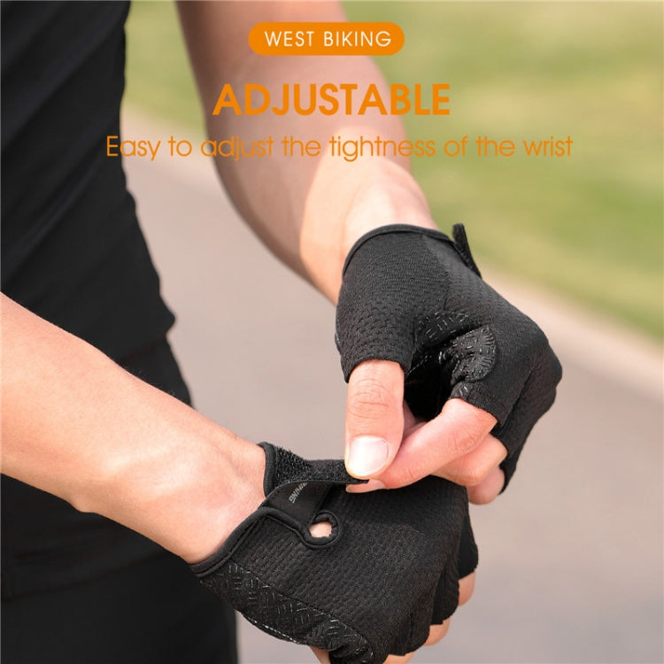 WEST BIKING YP0211218 Cycling Breathable Short Gloves Non-Slip Half Finger Gloves, Size: XL(Black) - free shipping - PMC TechLife - Order now!