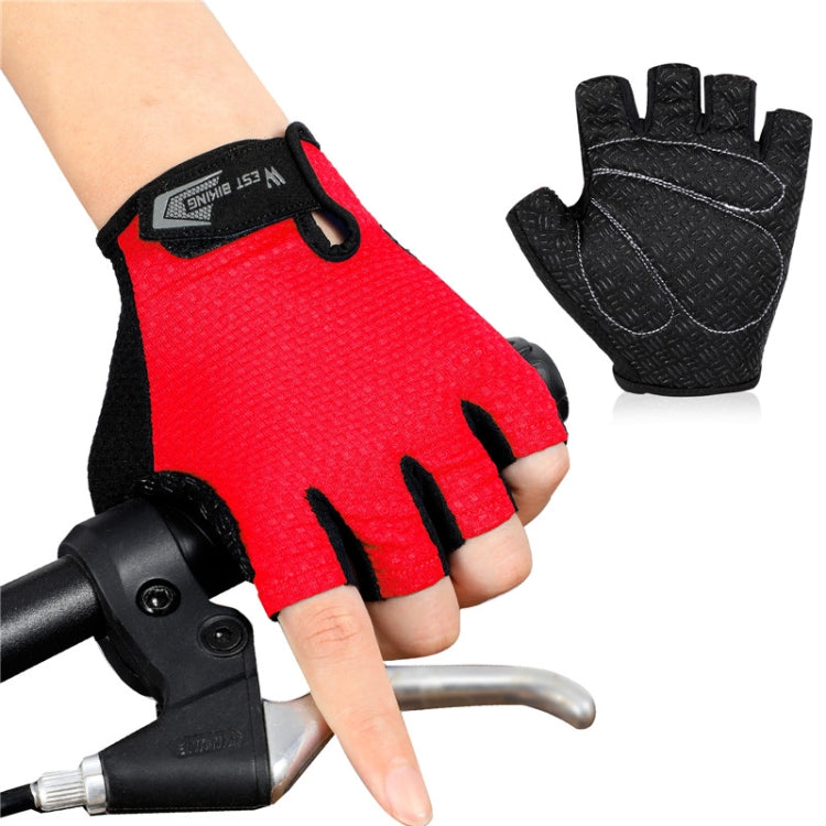WEST BIKING YP0211218 Cycling Breathable Short Gloves Non-Slip Half Finger Gloves, Size: 2XL(Red) - Cycling Gloves by WEST BIKING | Online Shopping South Africa | PMC TechLife | Buy Now Pay Later Mobicred