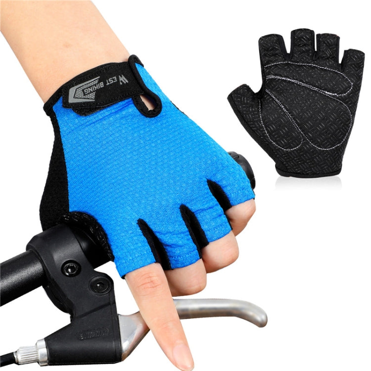 WEST BIKING YP0211218 Cycling Breathable Short Gloves Non-Slip Half Finger Gloves, Size: 2XL(Blue) - Cycling Gloves by WEST BIKING | Online Shopping South Africa | PMC TechLife | Buy Now Pay Later Mobicred