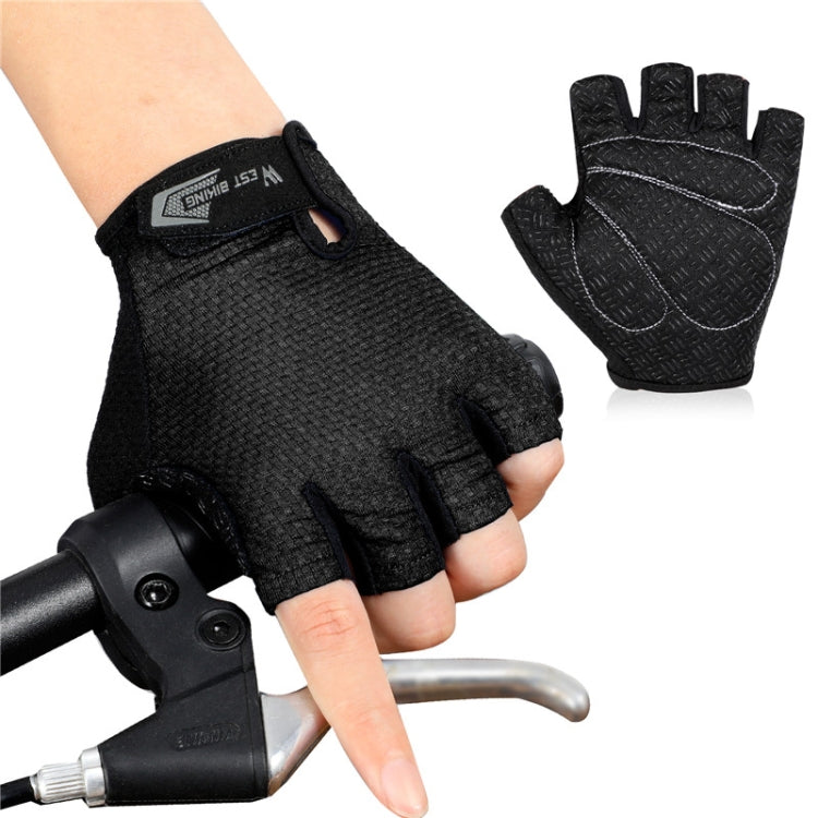 WEST BIKING YP0211218 Cycling Breathable Short Gloves Non-Slip Half Finger Gloves, Size: 2XL(Black) - free shipping - PMC TechLife - Order now!