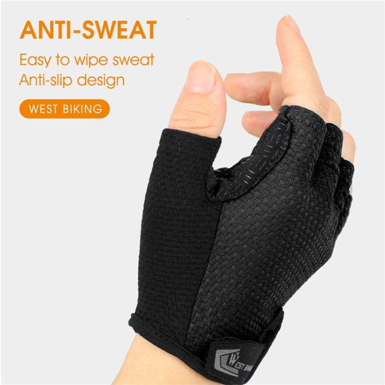 WEST BIKING YP0211218 Cycling Breathable Short Gloves Non-Slip Half Finger Gloves, Size: 2XL(Red) - Cycling Gloves by WEST BIKING | Online Shopping South Africa | PMC TechLife | Buy Now Pay Later Mobicred