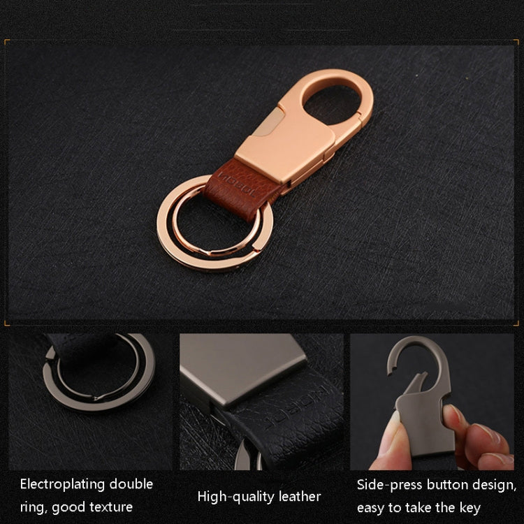 JOBON ZB-028YSK Car Keychain Men Waist Hangs Side Press Keychain(Brown Chrome) - free shipping - PMC TechLife - Order now!