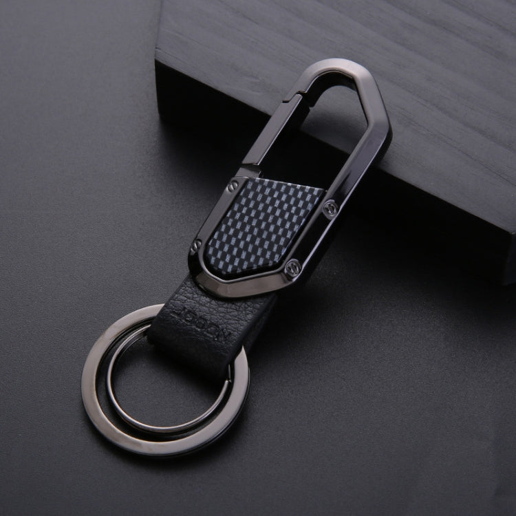 JOBON ZB-106A Business Men Metal Keychain Double Loop Car Pendant Keychain(Black Nickel) - free shipping - PMC TechLife - Order now!