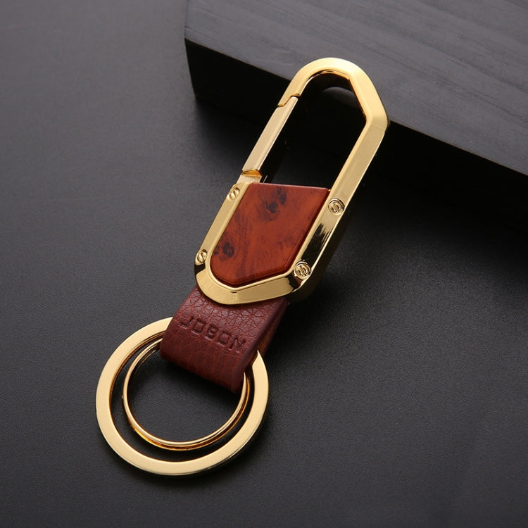 JOBON ZB-106A Business Men Metal Keychain Double Loop Car Pendant Keychain(Golden) - free shipping - PMC TechLife - Order now!
