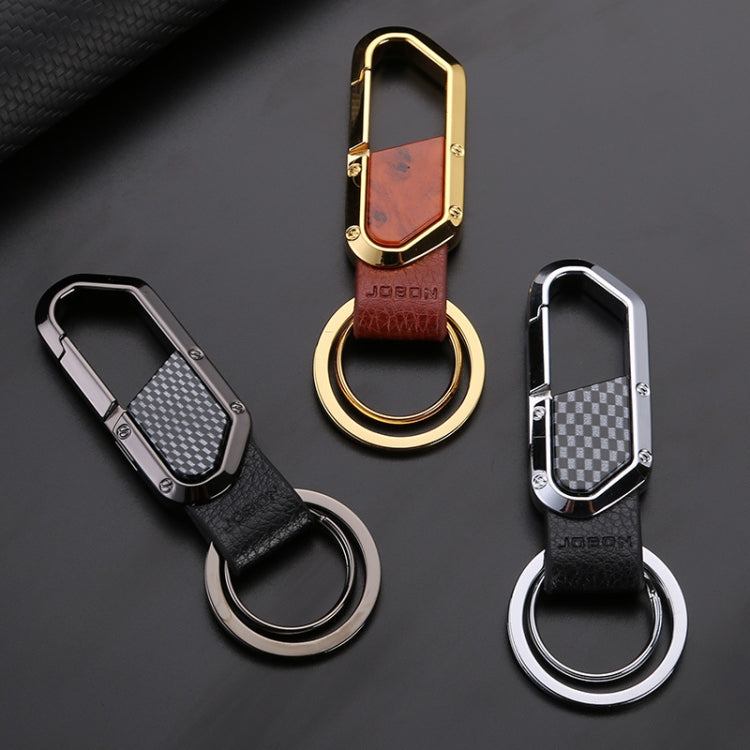 JOBON ZB-106A Business Men Metal Keychain Double Loop Car Pendant Keychain(Brown Chrome) - Key Rings by JOBON | Online Shopping South Africa | PMC TechLife | Buy Now Pay Later Mobicred