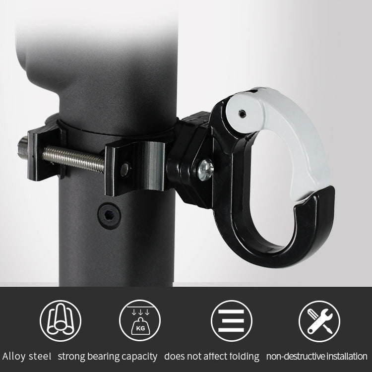 For Ninebot MAX G30 Scooter Accessories Aluminum Alloy Hook Rod Hook, Specification: Double Hook (White Black) - Accessories & Parts by PMC TechLife | Online Shopping South Africa | PMC TechLife | Buy Now Pay Later Mobicred