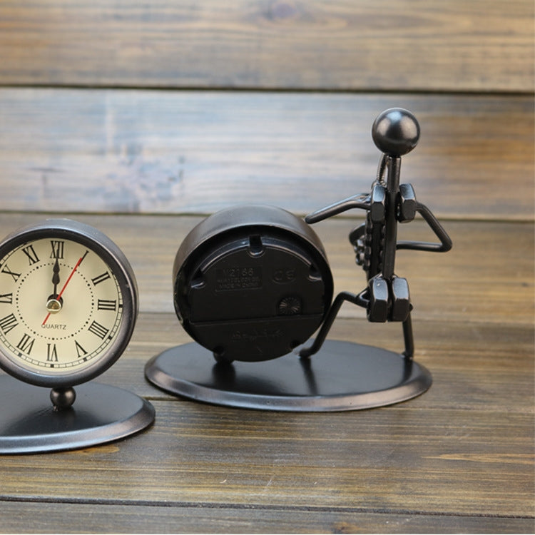 Iron Stainless Steel Small Table Clock Retro Personality Clock Birthday Gift(C68 Guitar Clock) - Novelty Clock by PMc TechLife | Online Shopping South Africa | PMc TechLife | Buy Now Pay Later Mobicred