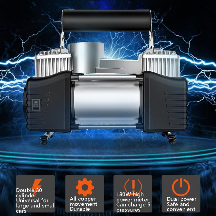 YR-106 12V Car Inflatable Pump Home Tire Portable Air Pump(Double Cylinder) - Inflatable Pump by PMC TechLife | Online Shopping South Africa | PMC TechLife