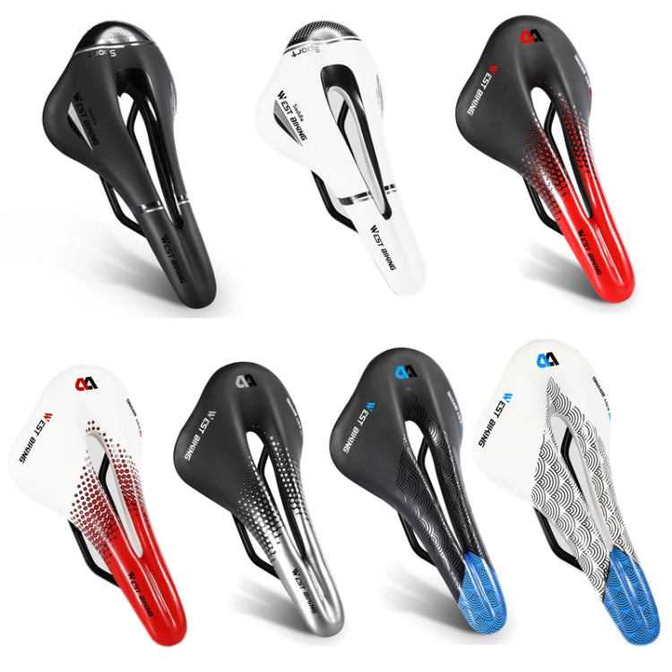 WEST BIKING YP0801117 Bike Cushion Riding Comfort Road Car Mountain Bike Seat Cushion Accessories, Size: Free Size(White Red) - Bicycle Saddle by WEST BIKING | Online Shopping South Africa | PMc TechLife | Buy Now Pay Later Mobicred
