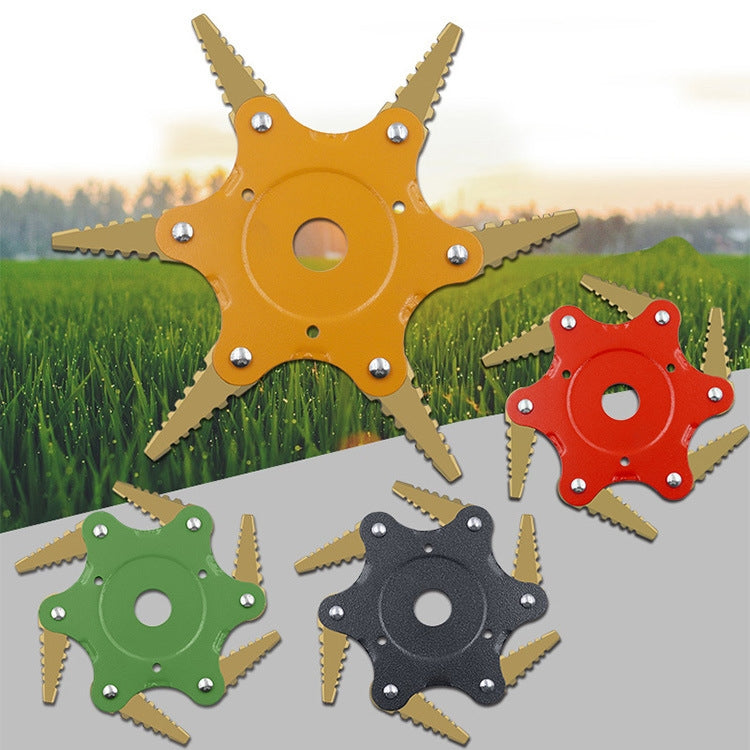 Toothed Mower Blade Six-Leaf Cyclone Blade Agricultural Weeder Parts(Golden Blade Bagged Gray) - Lawn Mower, Saws & Accessories by PMC TechLife | Online Shopping South Africa | PMC TechLife | Buy Now Pay Later Mobicred