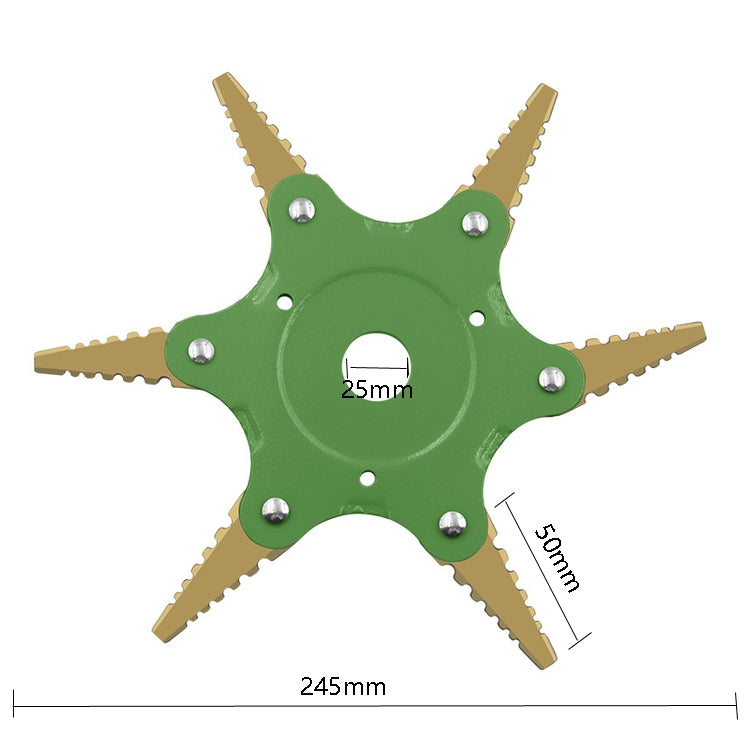 Toothed Mower Blade Six-Leaf Cyclone Blade Agricultural Weeder Parts(Golden Blade Bagged Gray) - Lawn Mower, Saws & Accessories by PMC TechLife | Online Shopping South Africa | PMC TechLife | Buy Now Pay Later Mobicred