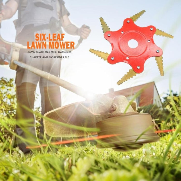 Toothed Mower Blade Six-Leaf Cyclone Blade Agricultural Weeder Parts(Golden Blade Bagged Green) - Lawn Mower, Saws & Accessories by PMC TechLife | Online Shopping South Africa | PMC TechLife | Buy Now Pay Later Mobicred