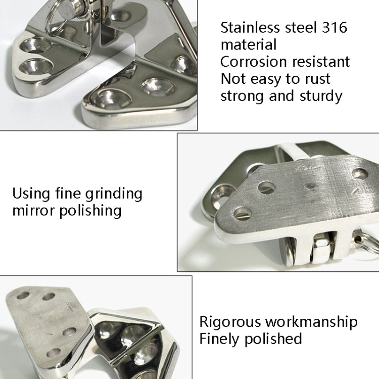 Butterfly Hinge 316 Stainless Steel Ship Accessories, Specification: 70 x 68mm - Marine Accessories & Parts by PMC TechLife | Online Shopping South Africa | PMC TechLife | Buy Now Pay Later Mobicred