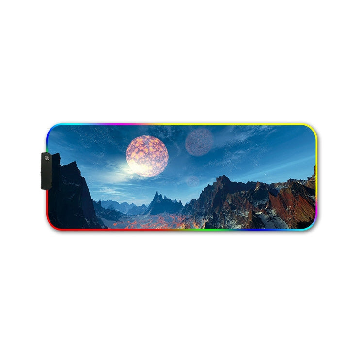 300x350x3mm F-01 Rubber Thermal Transfer RGB Luminous Non-Slip Mouse Pad(Snow Peak) - Mouse Pads by PMC Jewellery | Online Shopping South Africa | PMC Jewellery | Buy Now Pay Later Mobicred