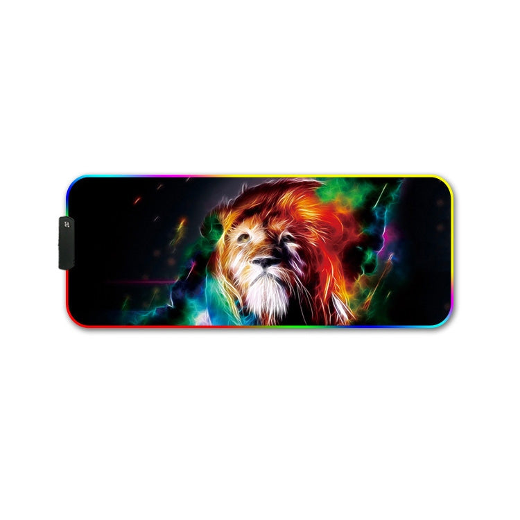 300x350x3mm F-01 Rubber Thermal Transfer RGB Luminous Non-Slip Mouse Pad(Colorful Lion) - free shipping - PMC Jewellery - Order now!