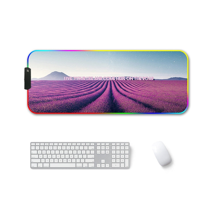 350x600x4mm F-01 Rubber Thermal Transfer RGB Luminous Non-Slip Mouse Pad(Lavender) - free shipping - PMC Jewellery - Order now!